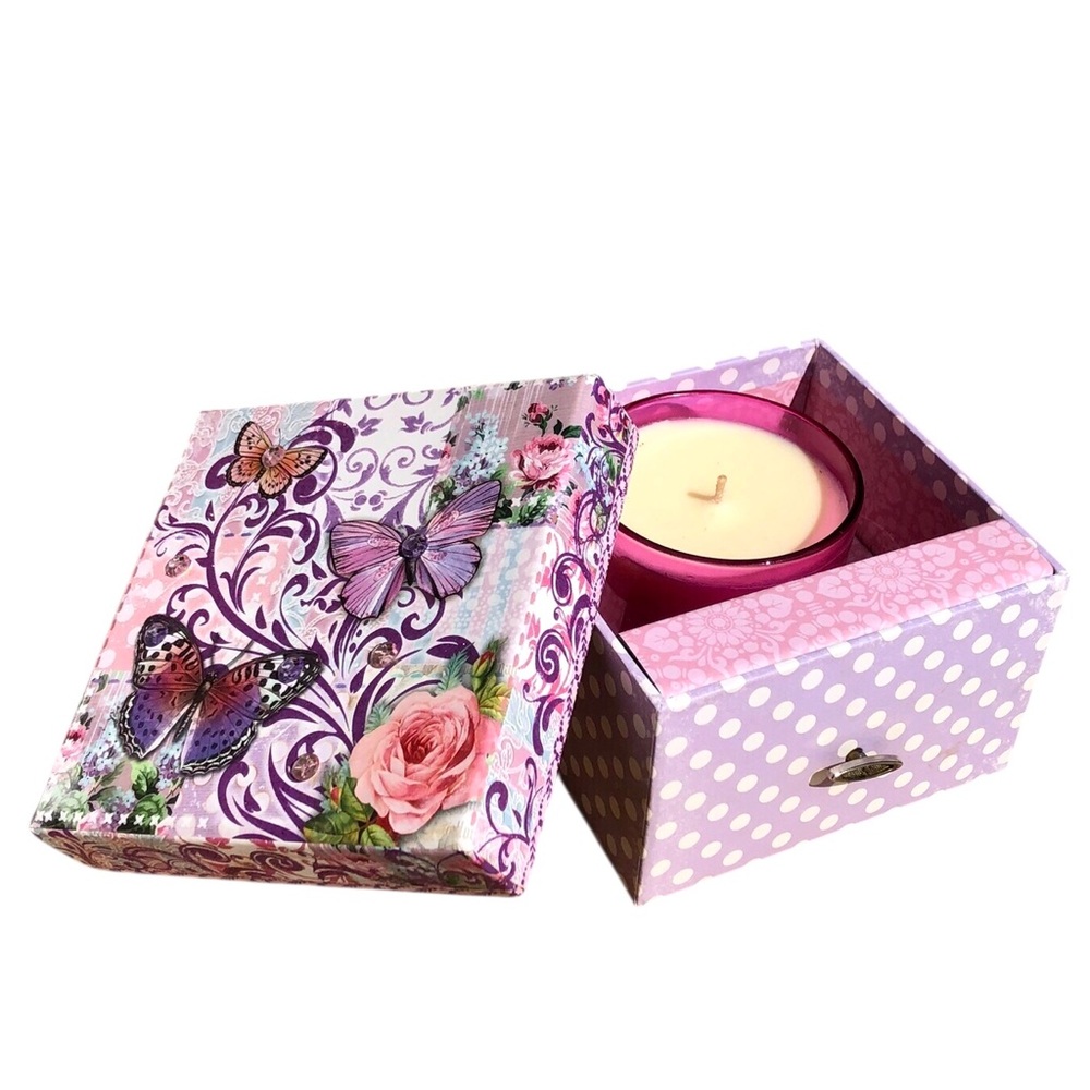 Punch Studio Floral Scented Candle Butterfly Wind-Up Für Elise Music Box (95522)